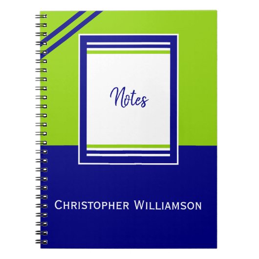 Carnet Ajouter des bandes de nom bleu et vert (Devant)