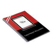 Carnet Ajouter des bandes rouges et noires au nom (Côté Droit)