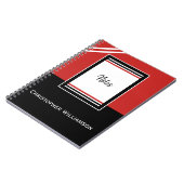 Carnet Ajouter des bandes rouges et noires au nom (Côté gauche)