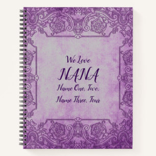 Carnet Ajouter des noms Changer le texte Mauve Lace Love