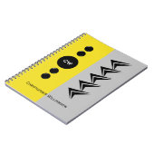 Carnet Ajouter le nom des initiales jaune et gris (Côté gauche)