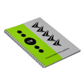 Carnet Ajouter le nom des initiales vert et gris (Côté Droit)