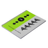 Carnet Ajouter le nom des initiales vert et gris (Côté gauche)