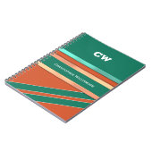 Carnet Ajouter le nom et les initiales vert orange bureau (Côté gauche)