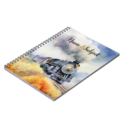 Carnet Ajouter le nom Objet - Peinture de train à vapeur (Côté gauche)