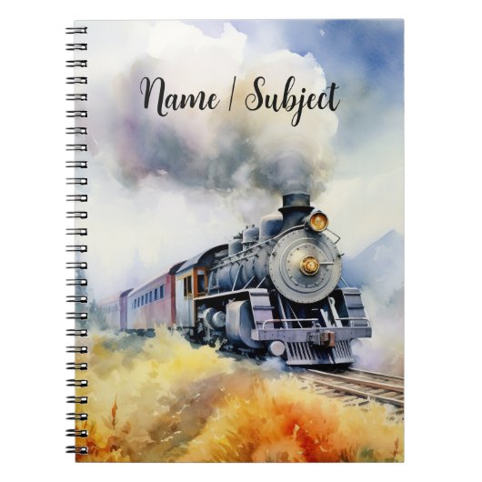 Carnet Ajouter le nom Objet - Peinture de train à vapeur (Devant)