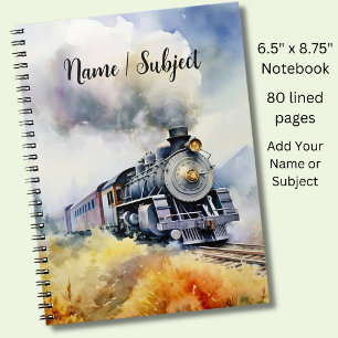 Carnet Ajouter le nom Objet - Peinture de train à vapeur