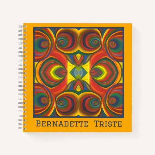 Carnet Ajouter le nom Red Yellow Orange Owl Inspiré Motif (Devant)