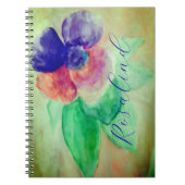 Carnet Ajouter le nom Violet Bleu et rose Pastel Floral (Devant)