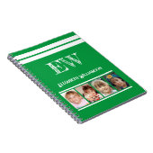 Carnet Ajouter les initiales nom 4 photos vert blanc (Côté Droit)