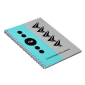 Carnet Ajouter les initiales nom turquoise et gris (Côté Droit)