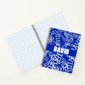 Carnet Ajouter n'importe quel nom, nom collage En bleu &  (Intérieur)