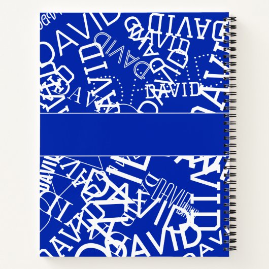 Carnet Ajouter n'importe quel nom, nom collage En bleu &  (Dos)