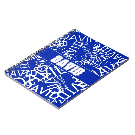 Carnet Ajouter n'importe quel nom, nom collage En bleu &  (Côté gauche)