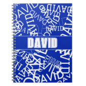 Carnet Ajouter n'importe quel nom, nom collage En bleu &  (Devant)