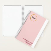 Carnet Ajouter un logo Simple Blush Rose Nom Titre (À l'intérieur)