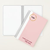 Carnet Ajouter un logo Simple Blush Rose Nom Titre (À l'intérieur)