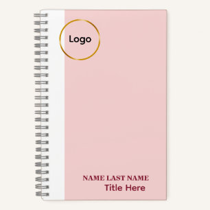 Carnet Ajouter un logo Simple Blush Rose Nom Titre