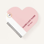 Carnet Ajouter un logo Simple Blush Rose Nom Titre (Devant)