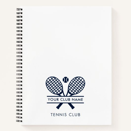 Carnet Ajouter Un Nom De Club Équipe De Tennis N'Importe  (Devant)