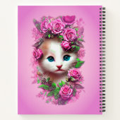 Carnet Ajouter un nom Texte, mignon Chic Kitten, Roses ro (Dos)