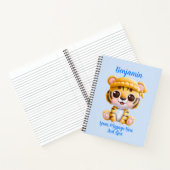 Carnet Ajouter un texte de nom, bébé tigre avec chapeau (Intérieur)