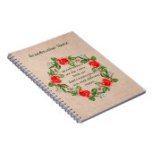 Carnet Ajouter un texte, grand-mères Comme Roses, grand-m (Côté Droit)