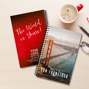 Carnet Ajouter une photo Logo d'entreprise Tagline Rouge