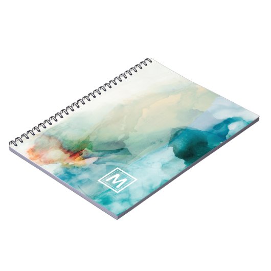 Carnet Ajouter votre initiale | Aversion - Aquarelle bleu (Côté gauche)