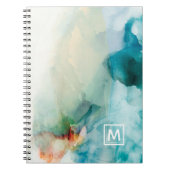 Carnet Ajouter votre initiale | Aversion - Aquarelle bleu (Devant)