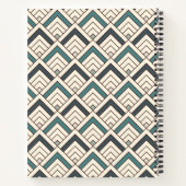 Carnet Ajouter votre initiale | Motif géométrique Turquoi (Dos)