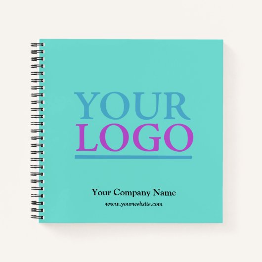 Carnet Ajouter Votre Logo, Nom Et Site Web Promo, Lt Turq (Devant)