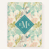 Carnet Ajouter votre monogramme | Modèle floral moderne (Devant)