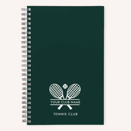 Carnet Ajouter Votre Nom Club Tennis Team Green Swag (Recto)