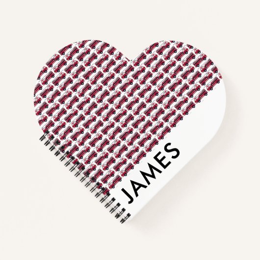 Carnet Ajouter votre nom Red Fire truck Personnalisé (Devant)