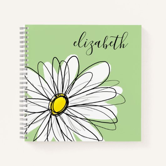 Carnet Ajouter votre nom Whimsical Daisy peut modifier la (Devant)