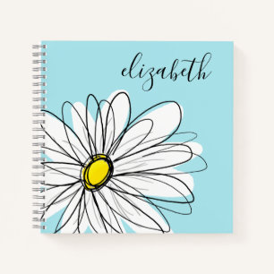 Carnet Ajouter votre nom Whimsical Daisy peut modifier la