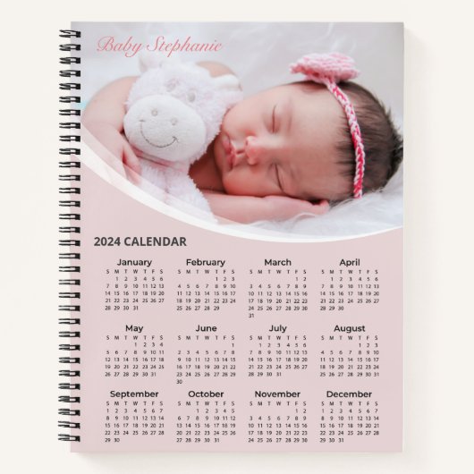 Carnet Ajouter votre propre bébé photo 2024 Calendrier | (Devant)