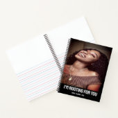 Carnet Ajouter Votre Propre Photo Modern Bold Script Blac (Intérieur)