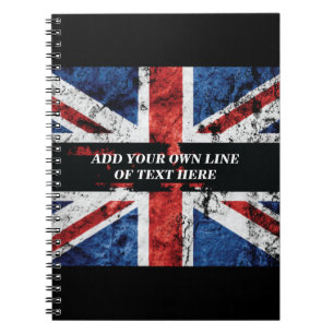Carnet Ajouter votre texte sur le drapeau anglais Jeu d'o