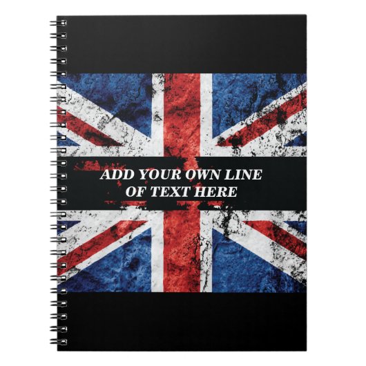 Carnet Ajouter votre texte sur le drapeau anglais Jeu d'o (Devant)