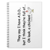 Carnet AJOUTEZ complètement des poulets (Devant)