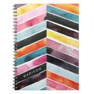 Carnet Ajoutez votre aquarelle vive nommée Chevron I