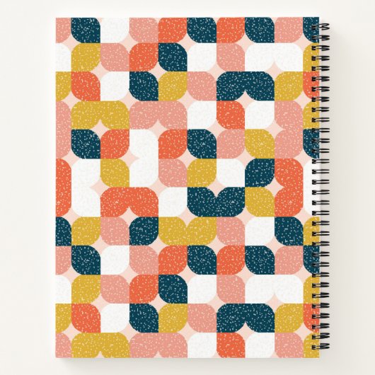 Carnet Ajoutez votre nom | Bauhaus Retro Motif géométriqu (Dos)