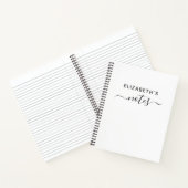 Carnet Ajoutez votre nom | Blanc transparent simple (Intérieur)