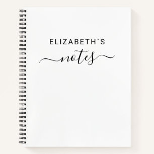 Carnet Ajoutez votre nom   Blanc transparent simple