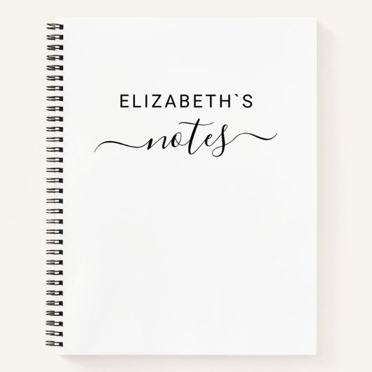 Carnet Ajoutez votre nom | Blanc transparent simple (Devant)