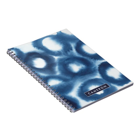 Carnet Ajoutez votre nom | Cercles d'impression d'aquarel (Côté Droit)