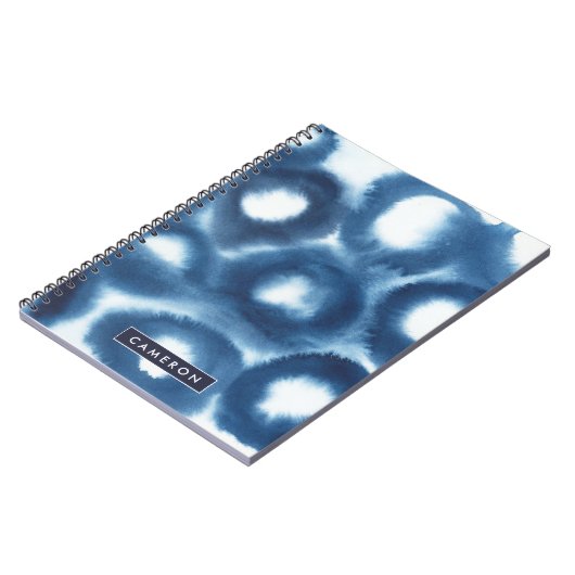 Carnet Ajoutez votre nom | Cercles d'impression d'aquarel (Côté gauche)