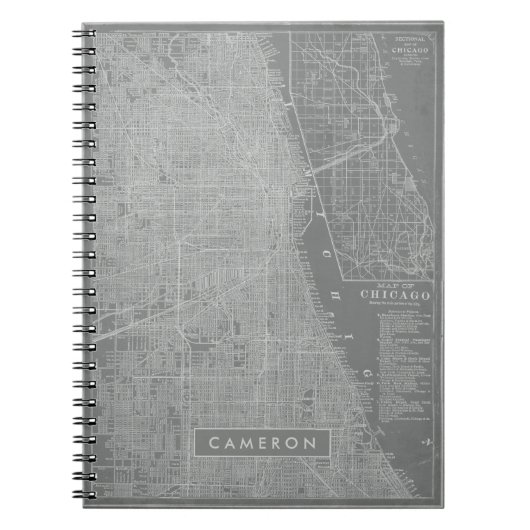 Carnet Ajoutez votre nom | Croquis de Chicago City Map (Devant)